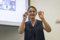 Conchín de Diego presentando los resultados del piloto del proyecto Wamdia